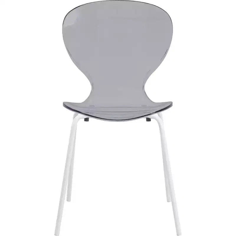 LeisureMod Bristol 5-Piece Dining Set Round Dining Table, 4 Plastic Dining Chairs White Legs