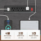 L Shaped Computer Desk Gaming Desk Keyboard Tray Power Outlets & LED