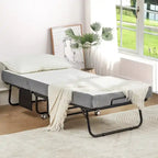Erommy Folding Bed with Memory Foam Mattress: Portable foldable guest bed for adults with luxurious 5-inch memory foam mattress