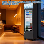 COZONY Glass Door Beverage Refrigerator, 6.1 Cu.ft Commercial Drink Cooler with Lightbox, No-Frost for Bar, Restaurant, Store