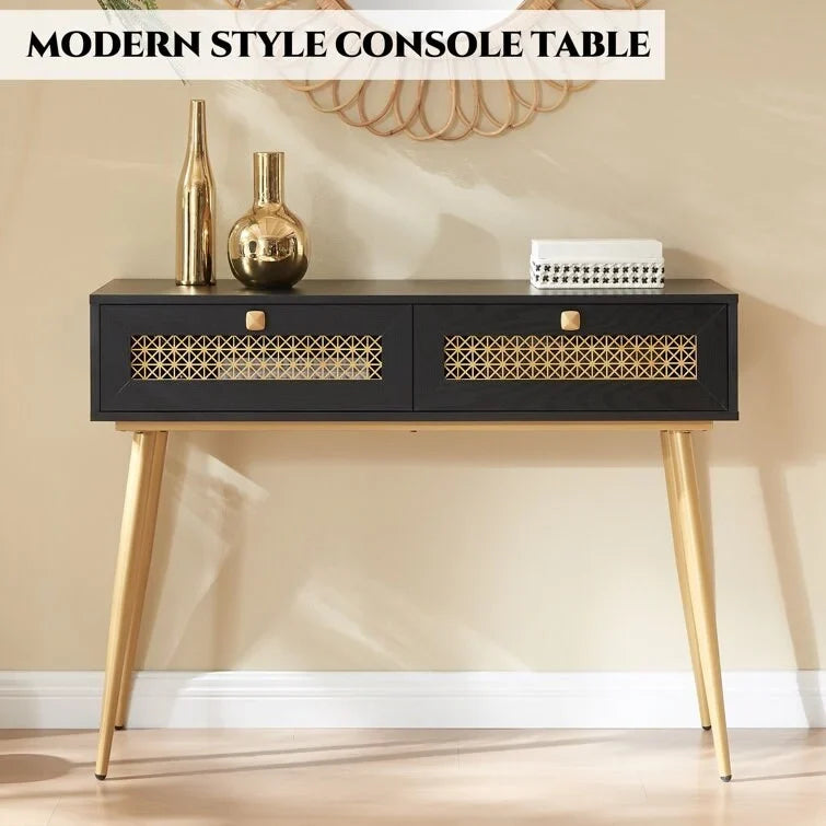 41.9 Wood 2-Drawer Entryway Console Table
