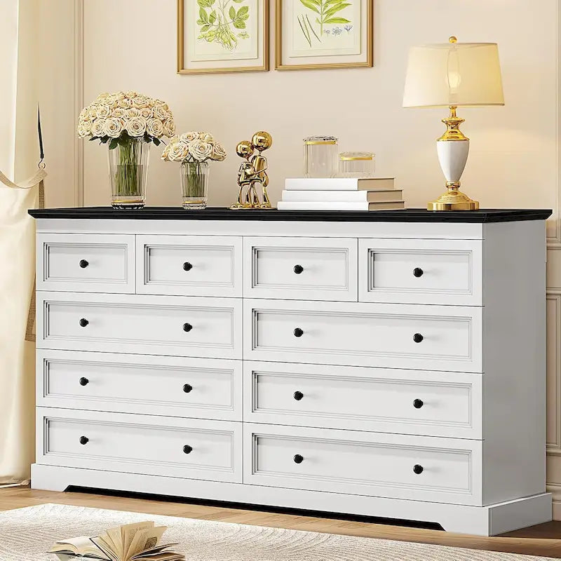 10 Drawers Dresser 55 Large Drawers Wood Dressers & Chest of Drawers
