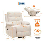 Lift Recliner Chair with Massage & Heat, Oversized Power Recliners, Home Theater Seat with 2 Cup Holders Side, Glider Reclining Single Sofa Chair
