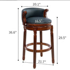 Cow top Leather Wooden Bar Stools