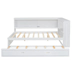 Full Daybed with Shelves, USB Charging, LED Lights & Twin Trundle