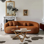 Blaine Japandi Style Luxury Modern Boucle Fabric Curved Sofa