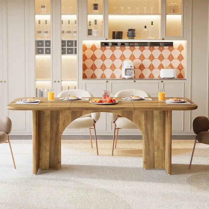 63-in Large Dining Table for 4-6 People, Modern Rectangle Kitchen Table