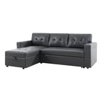 Convertible Reversible Sectional Sofa with Pull-Out Sleeper Bed, Hidden Storage Chaise, and Durable Legs