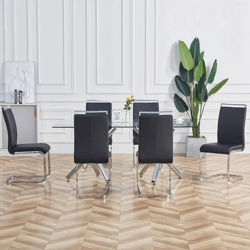 Modern Dining Chairs PU Faux Leather set of 4